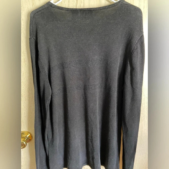 Harley Davidson Women's Black Knit Sparkle Stripe Pull Over Sweater Size XL - Picture 9 of 11